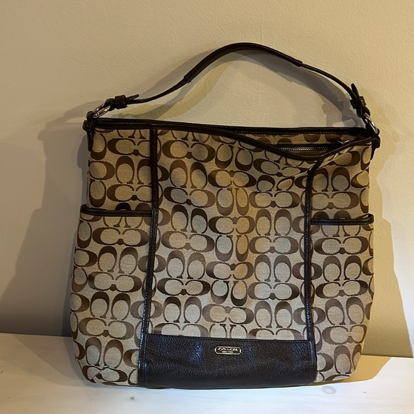 Coach signature leather trim hobo - Picture 4 of 10